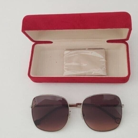 Carolina Herrera Sunglasses CH0035 Designer Square Oversized Gold Retro - Picture 10 of 15